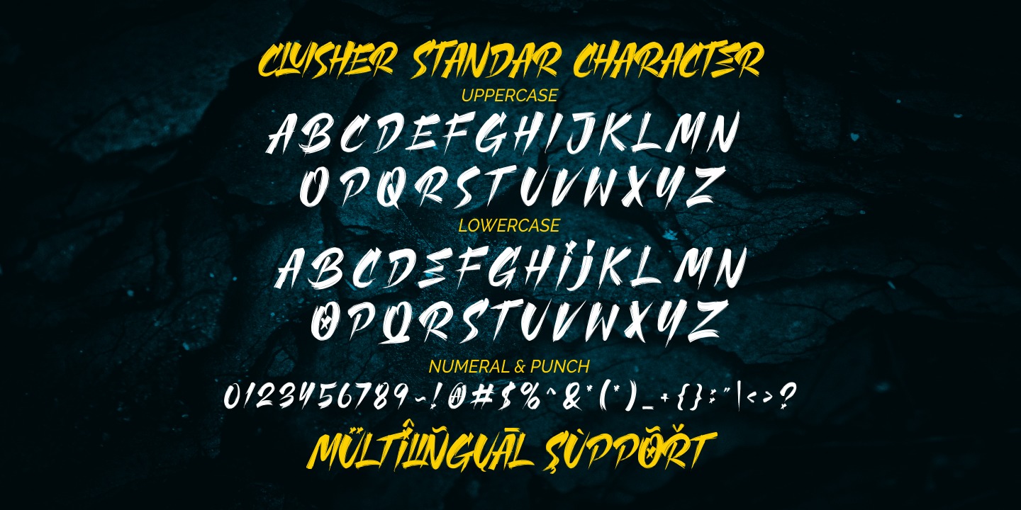 Cluisher Brush Brush Font preview
